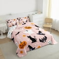 thumbnail image 3 of Manfei Spooky Halloween Ghost Full Size Comforter Sets,Funny Pumpkin Lantern Bedding Comforter Set,Lovesly Cat Bats Bedding Sets For Child,Breathable Home Decor Reversible,3 Pieces, 3 of 8