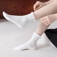 thumbnail image 3 of 6 Pack Women's Ruffle Socks,Casual Cute Ankle Breathable Knit Cotton Soft Frilly Crew Socks for Women, 3 of 7
