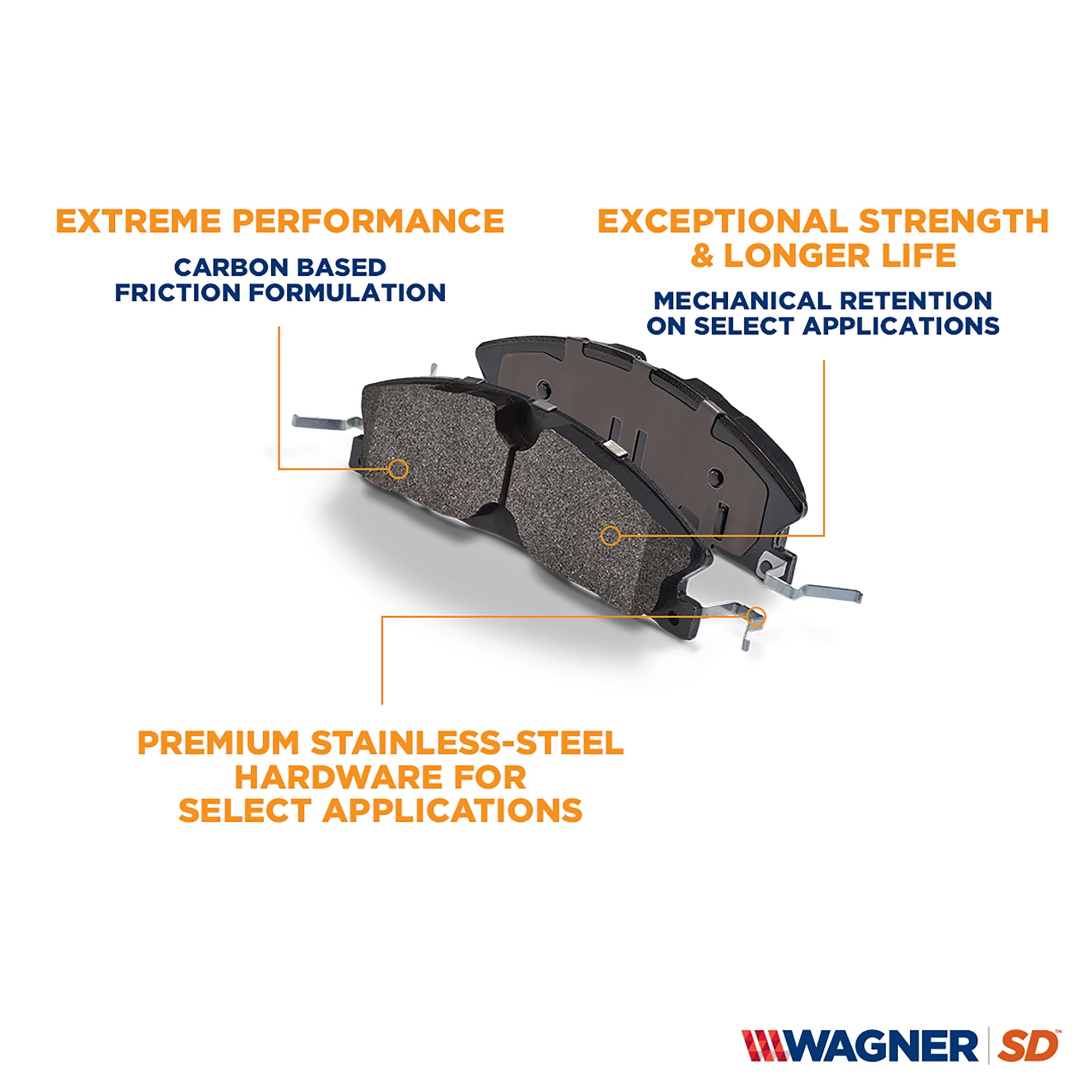 Disc Brake Pad Set Fits select: 2008-2019,2021-2023 FORD ECONOLINE