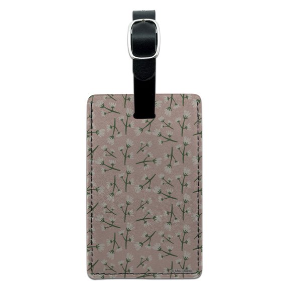 Petite Flowers Rectangle Leather Luggage Card Suitcase Carry-On ID Tag