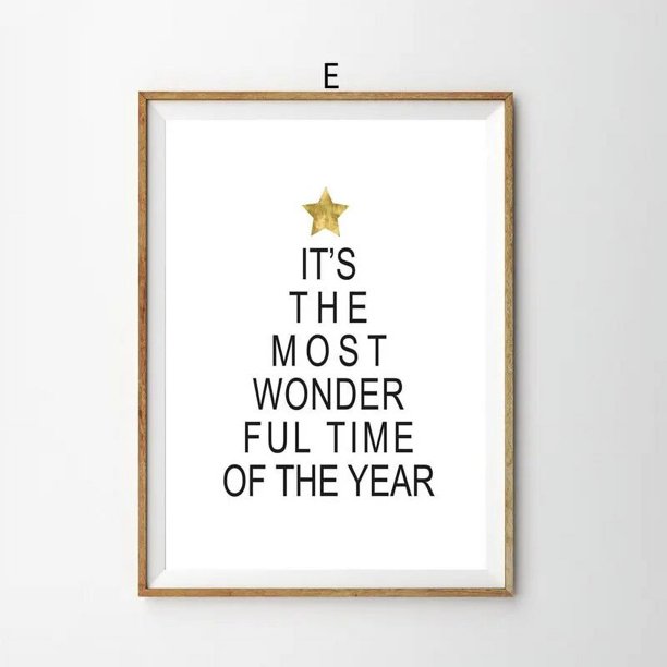 Póster estético de decoración navideña, carteles e impresiones de alce de bosque de invierno de Navidad, decoración nórdica para el hogar, arte de pared, pintura en lienzo