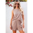 thumbnail image 4 of Mawalde Women'S Summer 2 Piece Outfits Shorts Sets Matching Set Loungewear with Pockets Khaki XXL, 4 of 8