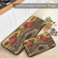 thumbnail image 2 of Wobogo Summer Sunflowers Cardinal Bird Kitchen Carpet Set of 2 Absorbent and Stain Resistant Non-slip Star Rubber Backing, 2 of 7