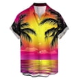 thumbnail image 4 of Yotami Men's Hawaiian Shirt Summer Button Down Tropical Print Top for Music Festival, Comfort Short Sleeve Big and Tall Shirt with Pocket, L Yellow, 4 of 5
