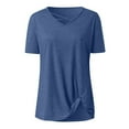 thumbnail image 6 of under $5 JINMGG Womens Tops Clearacne Women's Fashion Solid V Neck Short Sleeve T-Shirt Blouse Loose Tops, 6 of 8