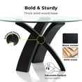 thumbnail image 4 of Furniture of America Evans Glass Top Round Dining Table, Black, 4 of 9