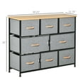 thumbnail image 6 of HomCom 8-Drawer Dresser, 3-Tier Fabric Chest of Drawers, Storage Tower Organizer Unit with Steel Frame Wooden Top for Bedroom, Hallway, Light Grey, 6 of 8