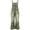 Green, variant on Ruohan Women's Floral Denim Overalls Adjustable Straps Wide Leg Fringe Hem Jumpsuit
