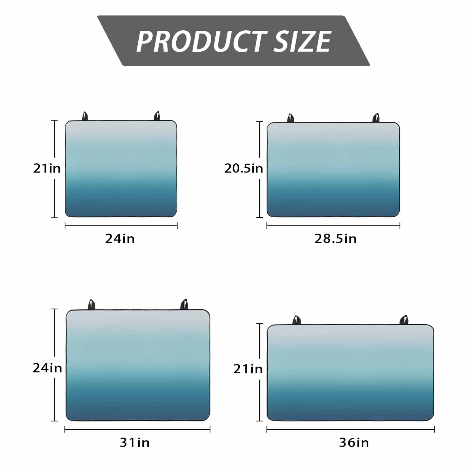 Navy Blue Ombre Stove Top Cover for Electric Stove, Heat-proof & Non Slip Glass Top Stove Cover Protector, Teal White Gradient Modern Abstract Art Kitchen Flat Cooktop Rubber Mat 36x21 Inches
