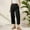 Black, variant on FUNUONY Lightweight Wide Leg Cropped Pants for Women High Waisted Loose Casual Lounge Travel Work Sweatpants Summer Fashionable Solid Color Loose Cotton Linen Elastic Pleated Wide Leg Pants Black L
