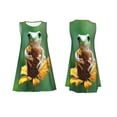 thumbnail image 7 of Sikiie Tree Frog Sitting On Sunflowes Print Women's Sleeveless Dress with Pockets Round Neck Sundress, Suitable for Daily, Office, Vacation Summer Wear, 7 of 7