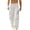White, variant on SAWOBUUN Mens Baggy Pants Wide Leg Elastic Waist Contrast Stitching Cargo Pants Y2K Streetwear Trousers with Zipper Pockets