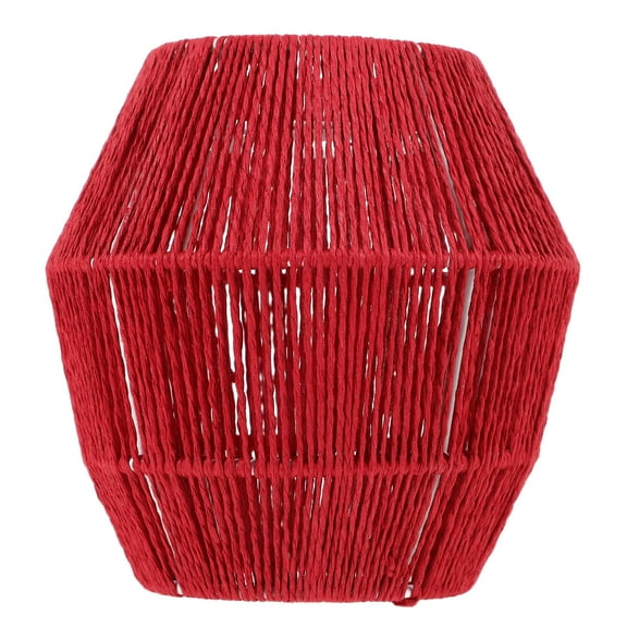 unbranded  Paper Rope Lampshade Votive Candles Rattan Pendant Light Small Clip Shades Decorative Lantern Red