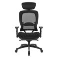 thumbnail image 3 of Scranton & Co Executive Black Breathable Mesh Chair with Flip Arms, 3 of 10