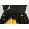 thumbnail image 4 of Women's Halloween Lace Short Sleeve Round Neck Sexy Splicing Printed Dresses Vintage Swing Dresses, 4 of 7