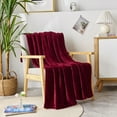thumbnail image 2 of JML Fleece Throw Blanket Soft Cozy Plush Nap Blanket,50"x60", Burgundy, 2 of 7