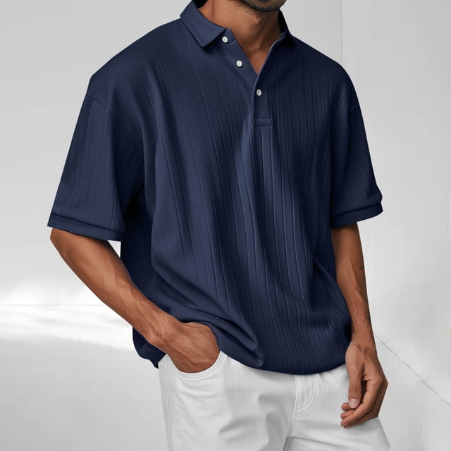 asjyhkr T-Shirts Décontractés pour Hommes à Rayures, Manches Courtes, Extensibles, avec Poches