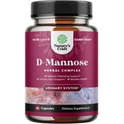 D Mannose with Cranberry Extract Capsules - Nature's Craft D-Mannose 1000mg Pills for Kidney Cleanse, Liver Support & Urinary Tract Health - Herbal D Mannose Supplement 60ct
