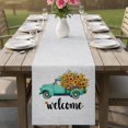 thumbnail image 4 of Country Sunflowers Table Runner 72 Inches, Welcome Rustic Truck Floral Farmhouse Bed Runner Dresser Scarves Tabletop for Indoor Outdoor Parties/Ceremony/Banquet, 18" x 72", 4 of 9