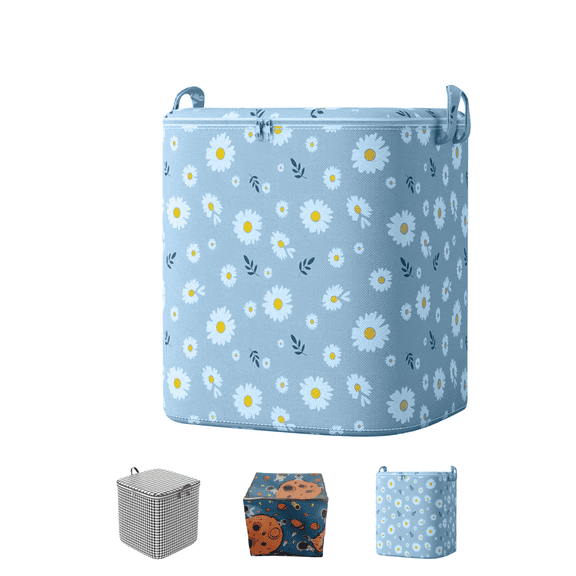 1Pc Storage Organizer Bag, Foldable Space Saving Storage Sack, Household Organizing Container for Clothes Quilts Bedding, Blue S