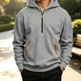 thumbnail image 2 of DJDLJWCJ Hoodies for Boys Fleece Lined Quarter Zipper Hooded Sweatshirt for Boys Winter Warm Pullover Hoodie Gray Size 5T, 2 of 9