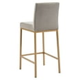 thumbnail image 2 of Contemporary Velvet and Metal 26" Counter Stool Set of 2 Grey and Aged Gold Leg, 2 of 6