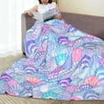 thumbnail image 6 of Pofeuu Watercolor Sea Shells 1 Print Ultra-Soft Micro Fleece Blanket,for Bed Or Sofa,All Season Throw Blankets Flannel Blanket-50"x40", 6 of 7