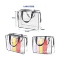 thumbnail image 4 of 3 Pieces Large Clear Travel Bags for Toiletries, Waterproof Clear Plastic Cosmetic Makeup Bags, Transparent Packing Organizer Storage Bags (Black), 4 of 4
