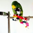 thumbnail image 3 of Flmtop Pet Bird Parrot Wood Blocks Cotton Rope Cage Hanging Standing Play Chew Toy Random Color, 3 of 9