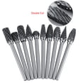 thumbnail image 3 of Juego de fresas rotativas, 10 piezas de 3 mm de vástago Corte doble de acero de tungsteno Rodajas de fresas rotativas de carburo sólido con cabeza para herramienta rotativa par Decoración Hogareña Crtynell NO, 3 of 7