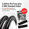 thumbnail image 6 of Vittoria Zaffiro Pro G2.0 Road Bike Tires Set with Inner Tubes - Includes 2 Zaffiro Pro Tires (700x25c) Plus 2 Standard Tubes (700X20/28 48mm) - Performance Training in All Conditions (Full Black), 6 of 6