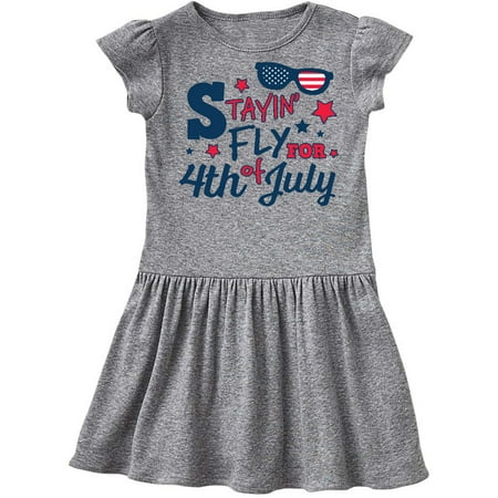 

Inktastic Stayin Fly For 4th of July with Sunglasses and Stars Gift Toddler Girl Dress