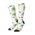 thumbnail image 2 of Daiia Sports Socks Dinosaur on Excavator Printed Novelty Crew Socks for Men Women Knee High Socks Cotton Socks Soft & Breathable Support Unisex Socks, 2 of 9