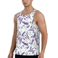 thumbnail image 2 of Xecao Lavender Flowers Men's Tank Top Workout Quick Dry Sleeveless Gym Jogging Muscle Shirts Summer Swim Beach Tops, 2 of 9