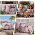 thumbnail image 5 of Pink Snowman Outdoor Waterproof Pillow Covers, Christmas Poinsettia Winter Snowflake Decorative Square Throw Pillowcase Sofa Cushion Sham for Patio/Couch/Chair, 24"x24" 2 Pack, 5 of 8