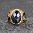 thumbnail image 5 of K-KED Mens Yin Ying Yang Blue Sandstone Ring Men Stainless Steel Size 7-13-10-Gold, 5 of 6