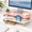 Pink-Corner 2 Tier, variant on Blue Corner 2 Tier Wood Monitor Stand Riser, Multi-Purpose Desktop Storage