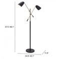 thumbnail image 5 of Zuo Tanner Floor Lamp - Matte Black & Brass, 5 of 5