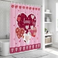 thumbnail image 5 of Pink Valentines Day Shower Curtain Set - 48" x 72" Washable Bathtub Curtain with 12 Hooks, Love Hearts Romantic Farmhouse Waterproof Fabric Stall Shower Curtains for Bathroom/Bathtub Décor, 5 of 6