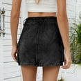 thumbnail image 7 of Weiqiqre Mini Skirt High Waisted Denim Mini Skirt Flap Pocket Bodycon Jean Cargo Skirts, 7 of 7