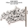 thumbnail image 7 of 100pcs 3.1mm Mini Sanding Bands Kits Nail Drill Bits Mandrel Sets Electric Manicure Accessories Tool Dead Skin Remover (150Grits White), 7 of 7