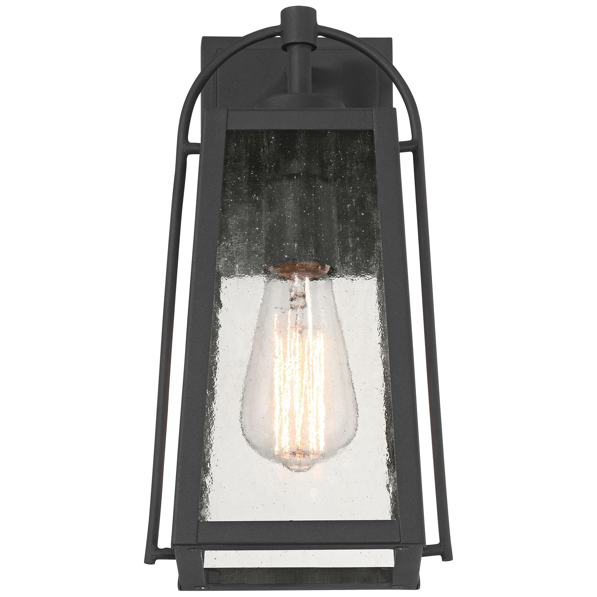 Possini Euro Design Woodley 13" High Modern Outdoor Wall Light Fixture Mount Porch House Set of 2 Sand Black Aluminum Glass Shade
