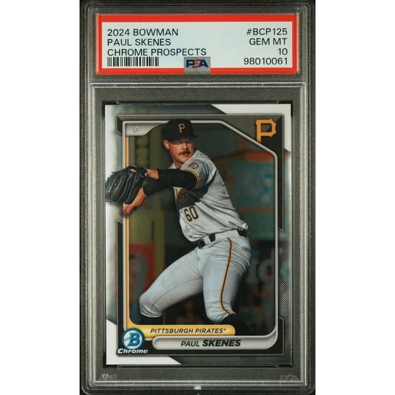 Paul Skenes 2024 Bowman Chrome Prosepects Baseball Rookie Card #BCP125 Graded PSA 10