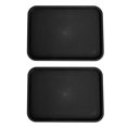 thumbnail image 3 of Suodoka 2pcs Rectangular Plastic Serving Tray Thickened Slip-Resistant Fast Food Tray for Dining Hall & Restaurant, Black, 3 of 9