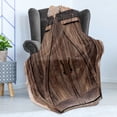 thumbnail image 4 of Rustic Soft Flannel Fleece Throw Blanket, Wooden Barn Door in Stone Farmhouse Image Vintage Desgin Rural Art Architecture Print, Cozy Plush for Indoor and Outdoor Use, 70" x 90", Brown, by Ambesonne, 4 of 5