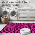 thumbnail image 5 of ODIKA 6'x9' Machine Washable Non-Slip Area Rug, Millennial Bold Hot Zebra Stripe with Dynamic Black Swirls Print Pink High Traffic Rug, Pink, 288336, 5 of 7