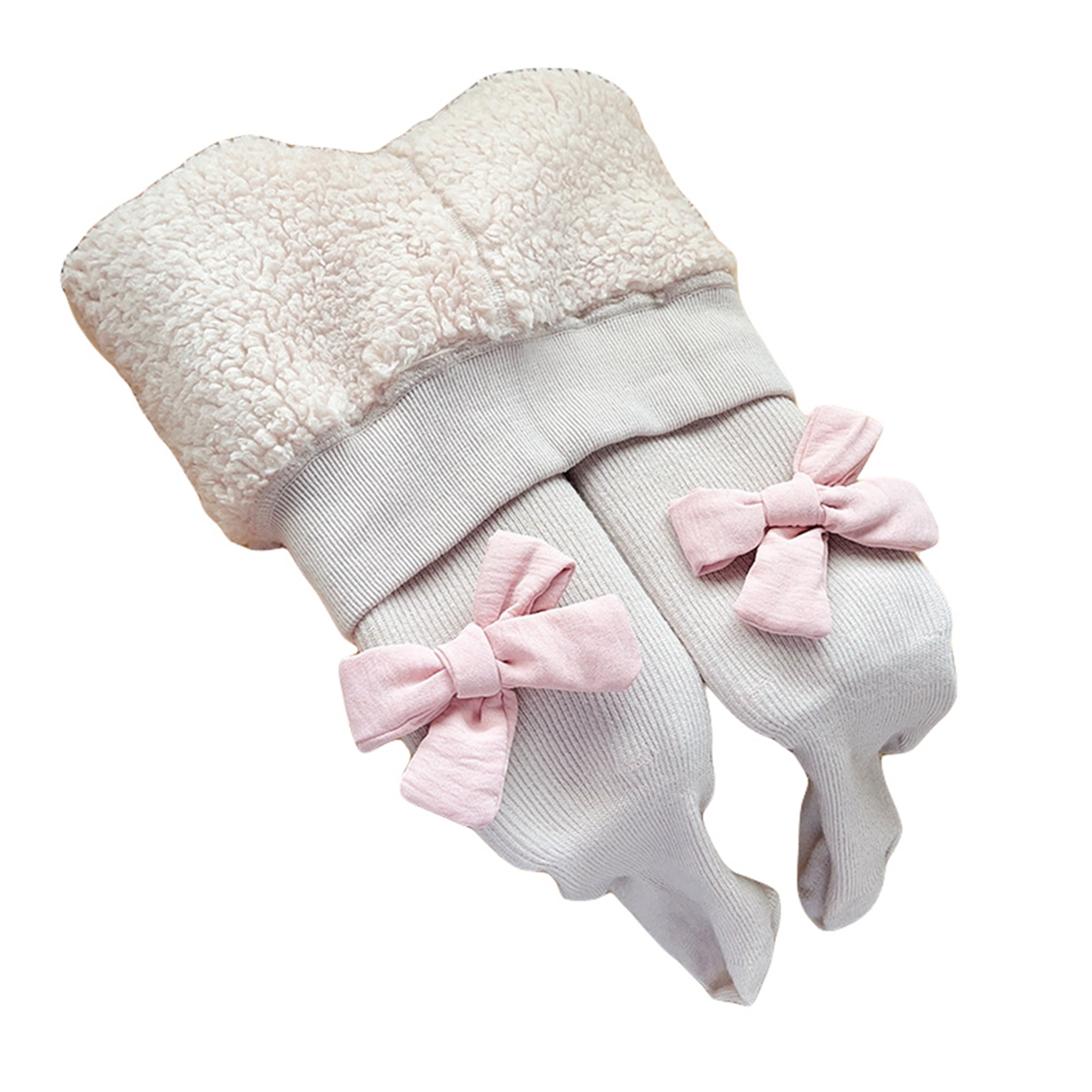 Bagilaanoe 024M Newborn Baby Girl Footed Pantyhose Fall Winter Plush