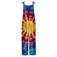 thumbnail image 5 of lcziwo Loose Fit Jumpsuits for Women with Pockets Summer Casual Sleeveless Straps Overalls Fashion Tie Dye Print One Piece Rompers Cotton Linen Beach Outfits Multicolor XXL, 5 of 6