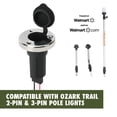 thumbnail image 3 of Ozark Trail Stainless Steel 3-Pin Stern Light Base with Protective Port Cover, 3 of 10