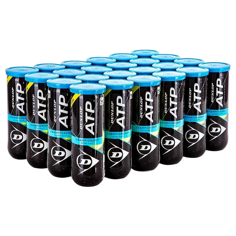 Balles De Tennis Dunlop ATP Pressureless – 3 Balles, Sans Pression, Jaune Fluo, Pour Terre Battue, Dur, Gazon Ou Intérieur
